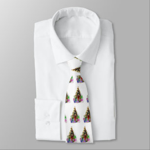 Christmas Tree with Presents Tie
