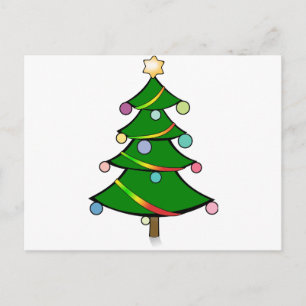 Christmas Tree with Rasta Garland Holiday Postcard