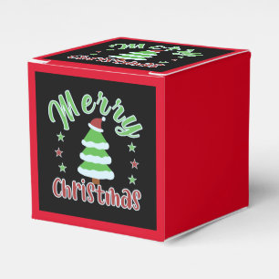 Christmas tree with Santa hat Favour Box