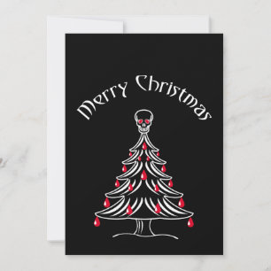 Christmas tree with skull holiday card