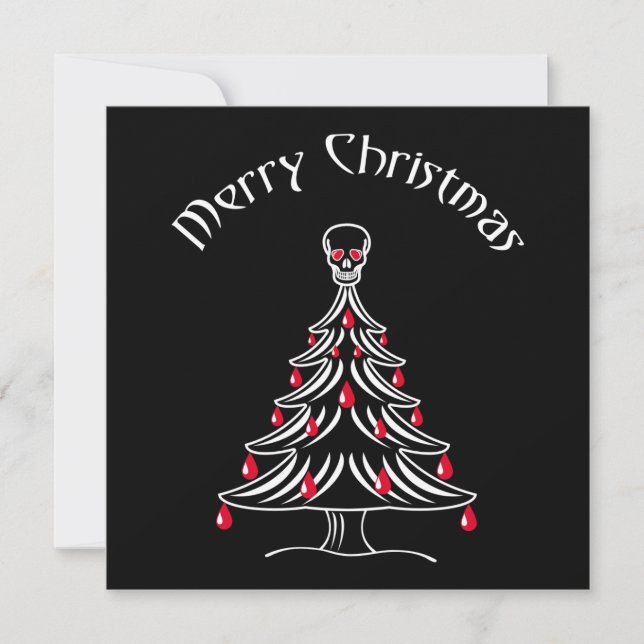 Christmas tree with skull invitation (Front)