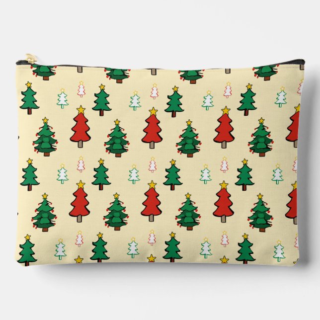 Christmas tree with star topper seamless pattern accessory pouch (Front)