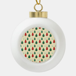 Christmas tree with star topper seamless pattern ceramic ball christmas ornament