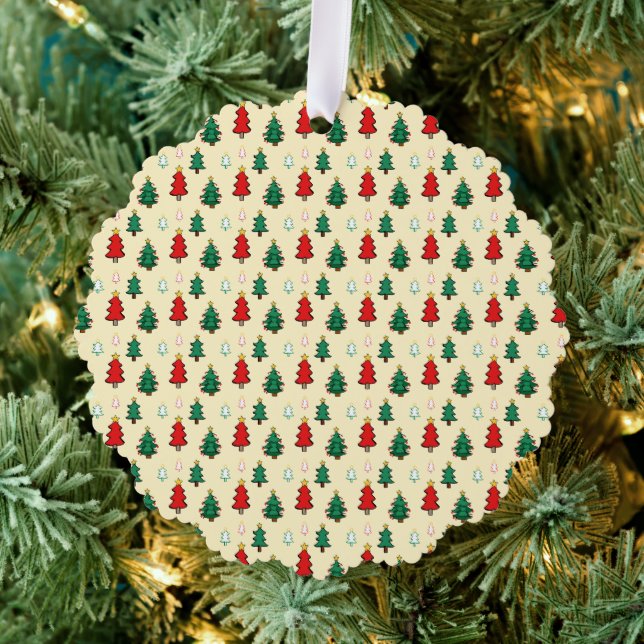 Christmas tree with star topper seamless pattern decoration card (Insitu (Tree))