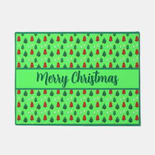 Christmas tree with star topper seamless pattern doormat