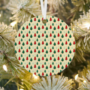 Christmas tree with star topper seamless pattern metal tree decoration
