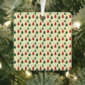 Christmas tree with star topper seamless pattern metal tree decoration
