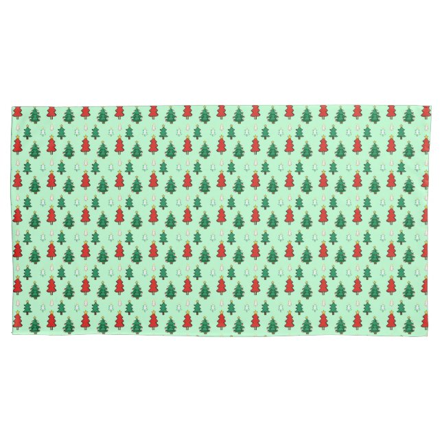 Christmas tree with star topper seamless pattern pillowcase (Front)