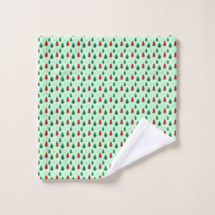 Christmas tree with star topper seamless pattern wash cloth