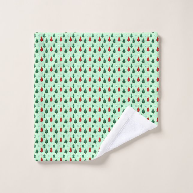 Christmas tree with star topper seamless pattern wash cloth (Wash Cloth)