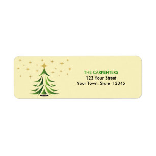 Christmas Tree with Stars Holiday Address Label Return Address Label