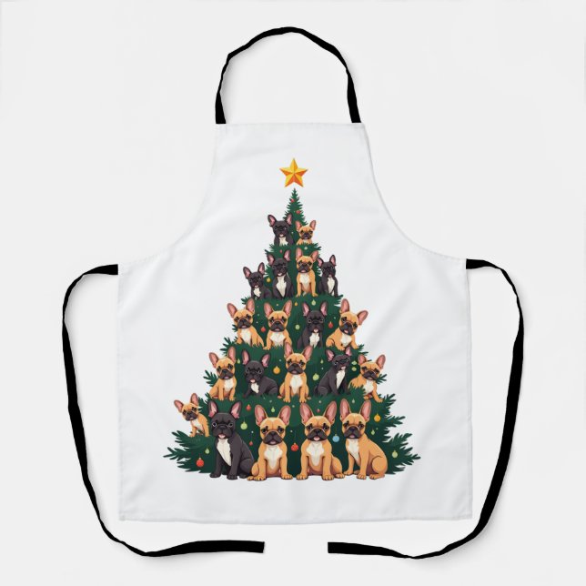 Christmas tree With Terrier dogs Xmas Gift  Apron (Front)