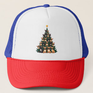 Christmas tree With Terrier dogs Xmas Gift Trucker Hat