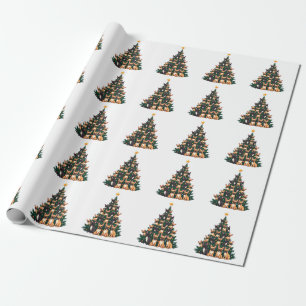 Christmas tree With Terrier dogs Xmas Gift Wrapping Paper