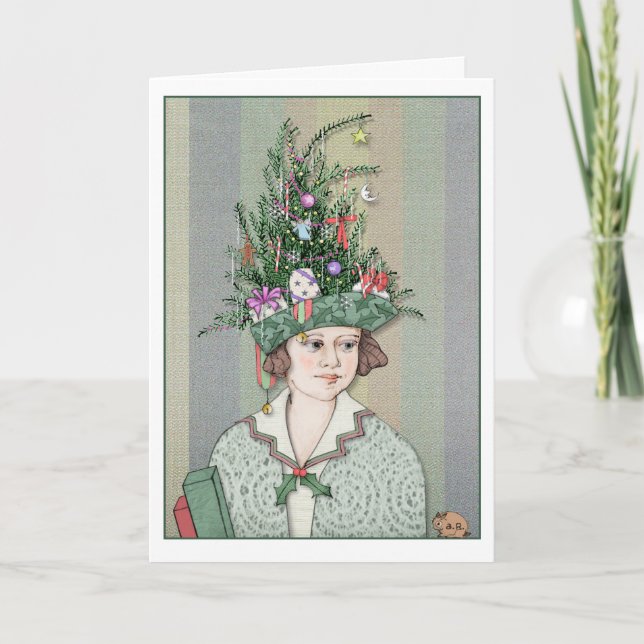 Christmas Tree Woman Card (Front)