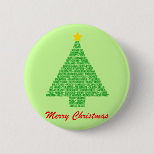 Christmas Tree Words 6 Cm Round Badge