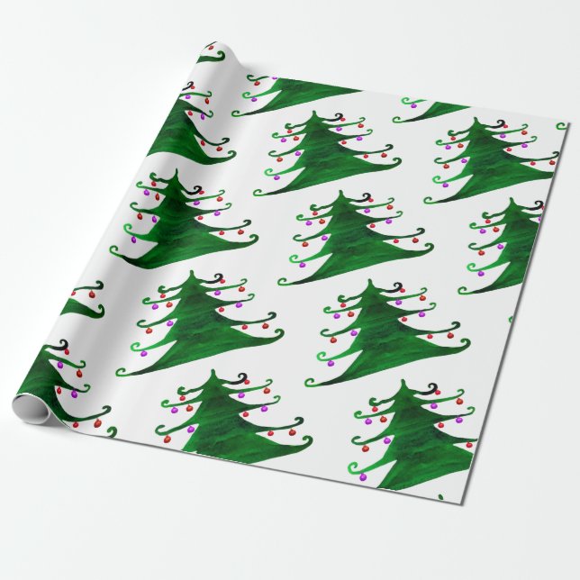 Christmas Tree Wrapping Paper (Unrolled)