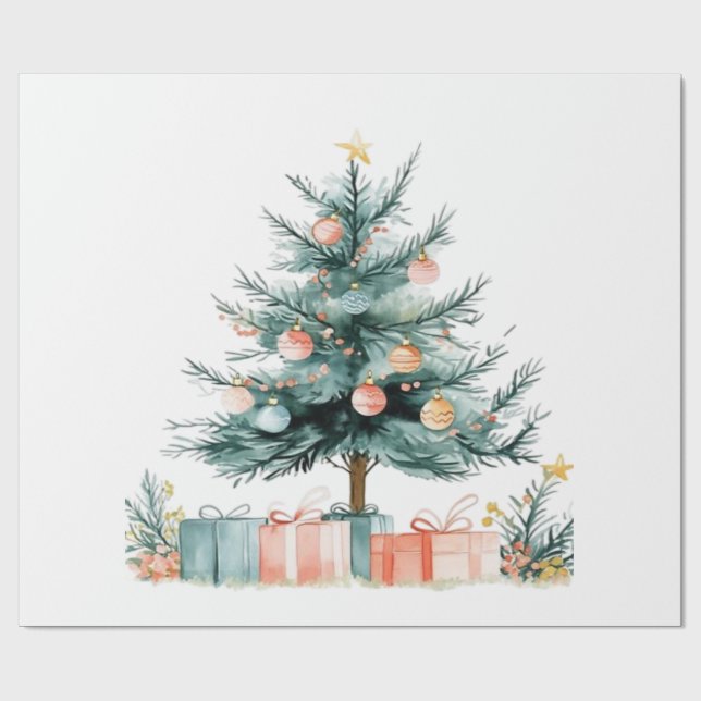 Christmas tree  wrapping paper (Flat)