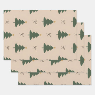 Christmas tree wrapping paper sheet