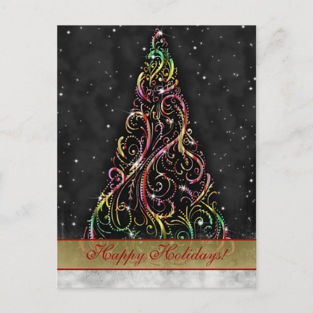 Christmas Tree Xmas Holiday Greeting Postcard (Front)