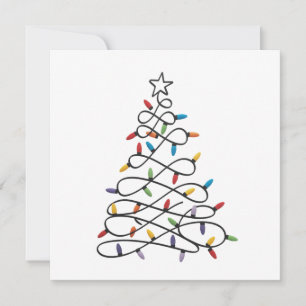Christmas Tree Xmas Lights Party Holiday  Card