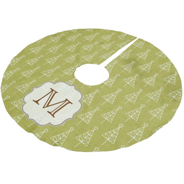 Christmas Tree XMAS Monogram Initial Tree Skirt (Angled)