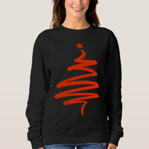 Christmas Tree Xmas Tree Orange Brush Stroke Men W Sweatshirt