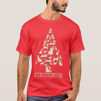 Christmas tree xmas winter design dogs happy howli T-Shirt