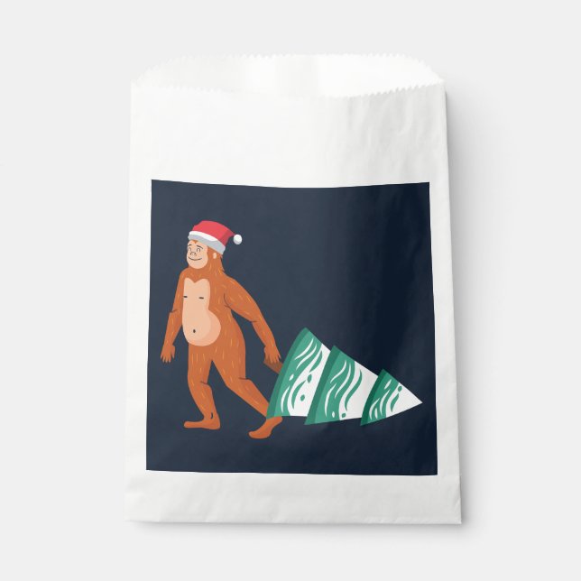 christmas tree yeti sasquatch bigfoot favour bag (Front)