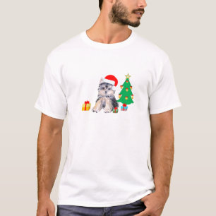 Christmas tree, Yorkshire puppy dog & gifts T-Shirt