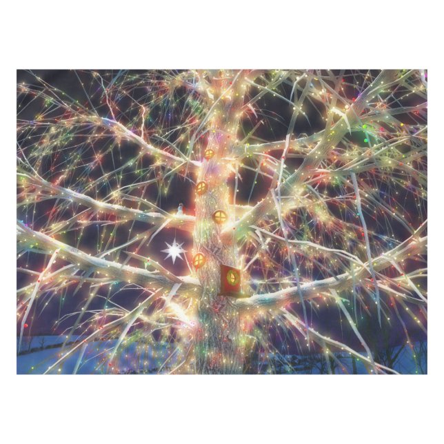 Christmas Treehouse Tablecloth (Front (Horizontal))