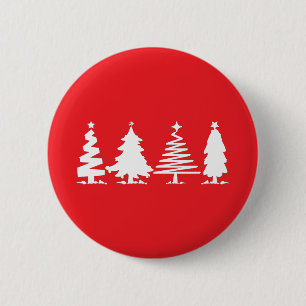 Christmas Trees 6 Cm Round Badge