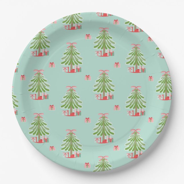 Christmas Trees 9" paper plates (Front)