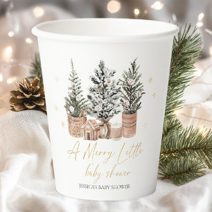 Christmas Trees A Merry Little Baby Shower Paper Cups