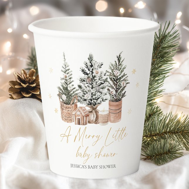Christmas Trees A Merry Little Baby Shower Paper Cups (Creator Uploaded)