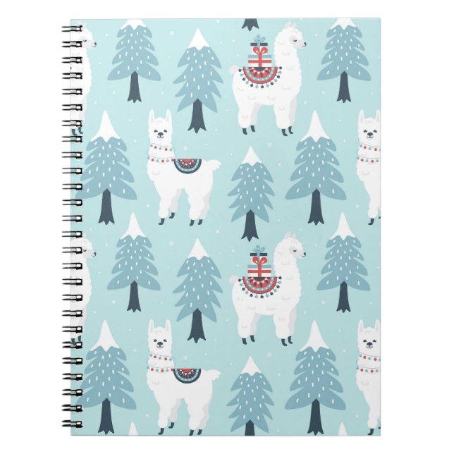Christmas Trees and Llamas Notebook (Front)