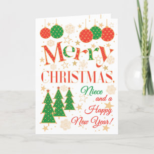 Christmas Trees and Ornaments for Niece Card
