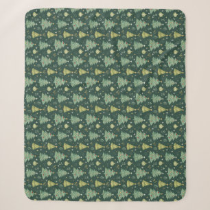 Christmas Trees and Ornaments Pattern Sherpa Blanket