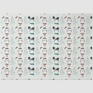 Christmas Trees and Penguins Green Christmas Tissue Paper