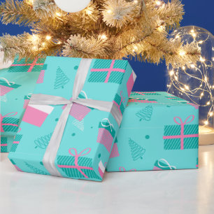 Christmas Trees and Presents Modern Christmas Wrapping Paper