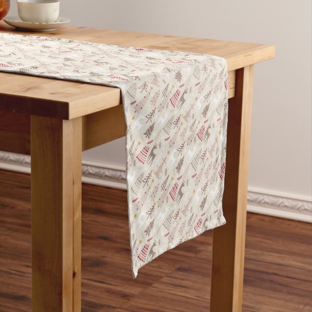 Christmas Trees and Reindeers Medium Table Runner (In Situ)