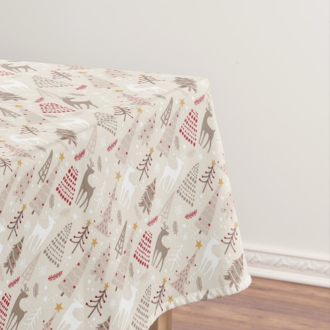 Christmas Trees and Reindeers Tablecloth (In Situ)