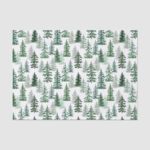 Christmas Trees and Snow in the Forest  Tissue Paper