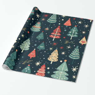Christmas Trees and Snow Wrapping Paper