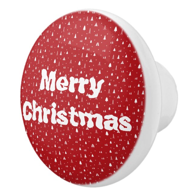 Christmas Trees and Snowflakes Ceramic Pull (Right)