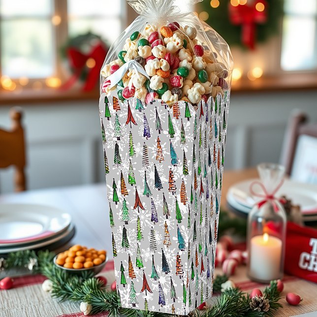 Christmas trees  and snowflakes  favour box (Creator Uploaded)