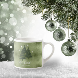 Christmas Trees and Snowflakes Green ID863 Espresso Cup