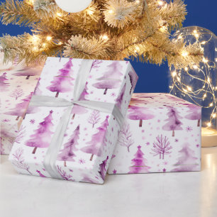 Christmas Trees and Snowflakes Modern Christmas Wrapping Paper