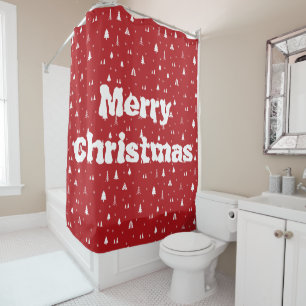Christmas Trees and Snowflakes Shower Curtain