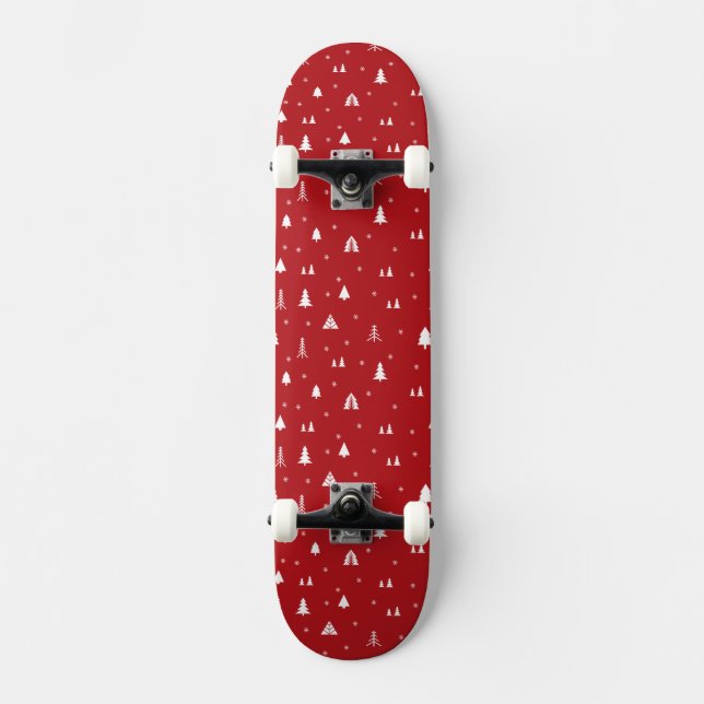 Christmas Trees and Snowflakes Skateboard (Front)